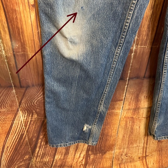 Levi’s Signature 530 Men’s Regular Fit Distressed Denim Blue Jeans Size 42x32 - Picture 4 of 7